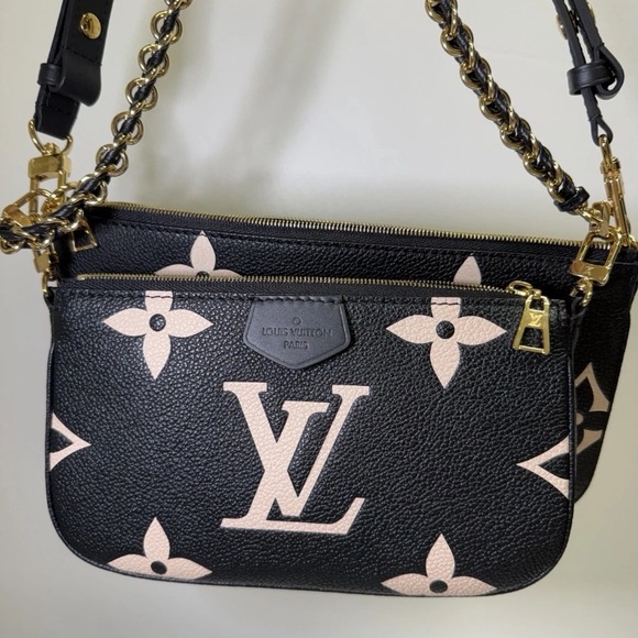 Louis Vuitton Handbags - Louis Vuitton Black & Pale Pink Monogram Chain Shoulder Bag